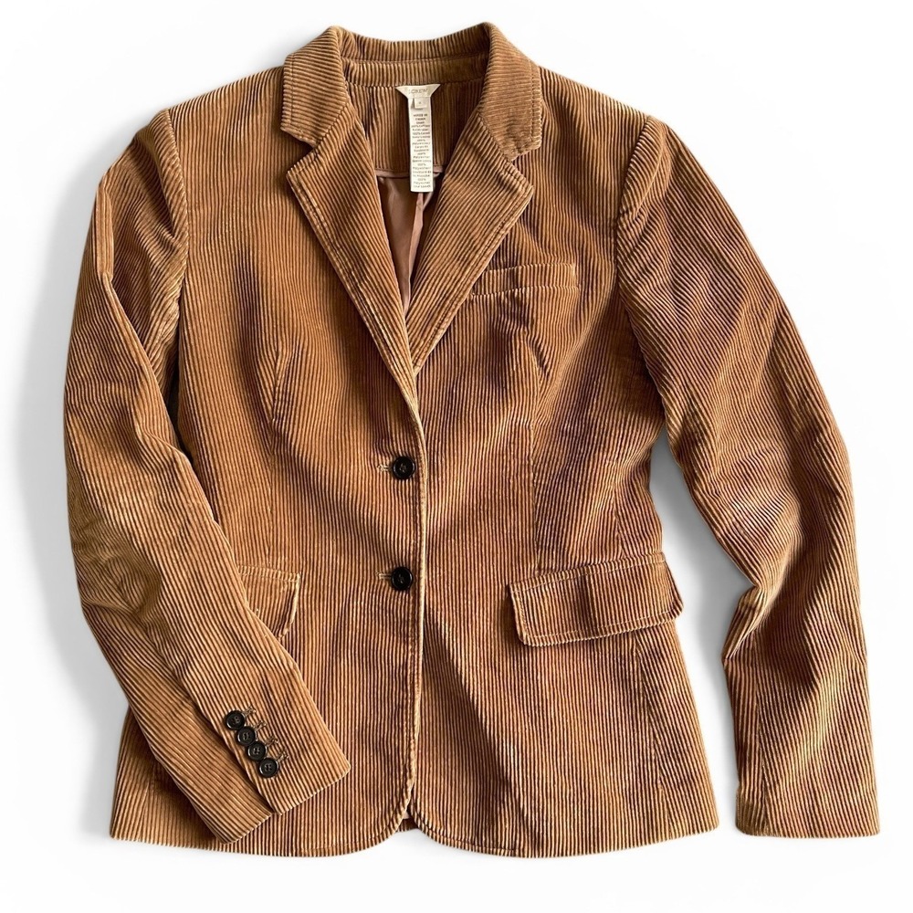 J Crew Corduroy Blazer Jacket Camel Brown Preppy Academia Old Money Women Size 2